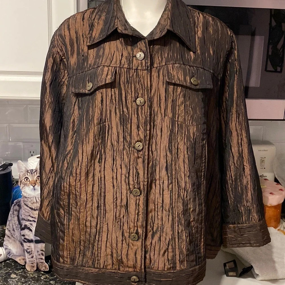 L womens Ruby Rd long sleeve button front plus size dressy jacket size 24W
